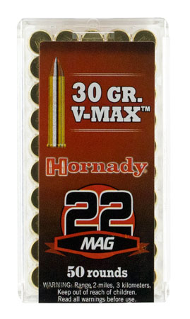 Hornady 83202 Varmint Express  22 WMR 30 gr Hornady V Max 50 Per Box/ 40 Case