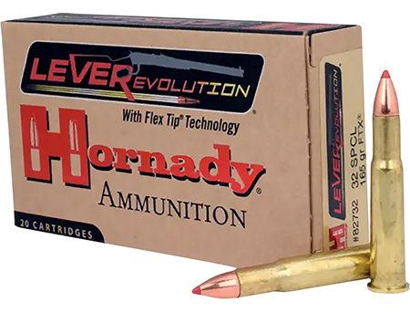 Hornady 82732 LEVERevolution  32WinSpecial 165gr Flex Tip eXpanding 20 Per Box/10 Case