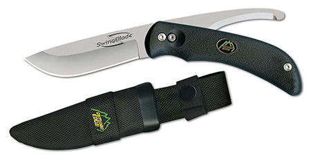 Outdoor Edge SB10N SwingBlade  3.60"/3.20" Folding Skinning/Gutting Plain Aichi AUS8 SS Blade TPR Black Handle