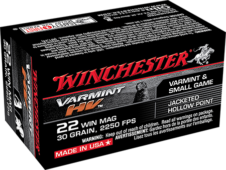 Winchester Ammo S22M2 Varmint HV  22WMR 30gr Jacketed Hollow Point 50 Per Box/40 Case