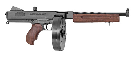 Thompson TA5 1927A-1 Lightweight Deluxe 45 ACP Caliber with 10.50" Barrel, 50+1 Capacity (Drum), Black Hard Coat Anodized Metal Finish, American Walnut Grip Right Hand