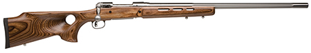 Savage Arms 18516 12 BTCSS Full Size 223 Rem 4+1 26" Matte Stainless Heavy Fluted Barrel, Matte Stainless Steel Receiver Drilled  &  Tapped, Satin Brown Thumbhole Laminate Stock, Right Hand