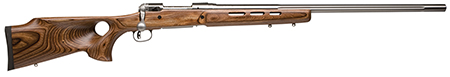 Savage Arms 18517 12 BTCSS Full Size 204 Ruger 4+1 26" Matte Stainless Heavy Fluted Barrel, Matte Stainless Steel Receiver Drilled  &  Tapped, Satin Brown Thumbhole Laminate Stock, Right Hand