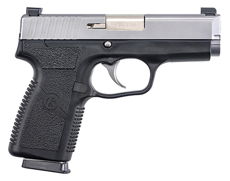 Kahr Arms KP9093NA P  9mm Luger Caliber with 3.60" Barrel, 7+1 or 8+1 Capacity, Black  Finish Frame, Serrated Matte Stainless Steel Slide, Textured Polymer Grip  &  TruGlo Night Sights