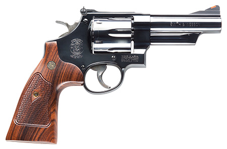 Smith  &  Wesson 150254 Model 29 Classic 44 Rem Mag or 44 S&W Spl Blued Carbon Steel 4" Barrel, 6rd  Cylinder  &  N-Frame, Checkered Square Butt Walnut Grip