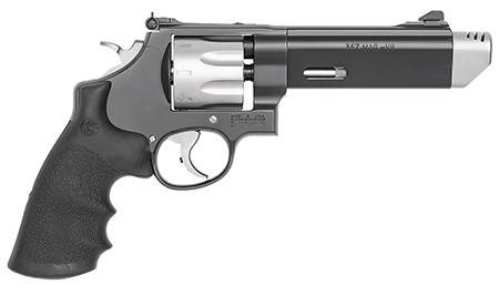 Smith  &  Wesson 170296 Performance Center Model 627 38 S&W Spl +P, 357 Mag 8rd 5" V-Comp Black Stainless Steel Barrel, Stainless Steel Cylinder, Black Stainless Steel Frame with Black Polymer Grip