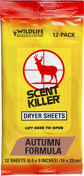 Wildlife Research 580 Scent Killer  Odor Eliminator Autumn Scent Dryer Sheet 12