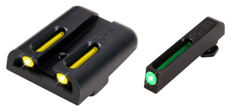 TruGlo TG131GT2Y TFO  Green/Tritium/Fiber Optic Front Sight-Yellow/Tritium/Fiber Optic Rear Sight Glock 20/21