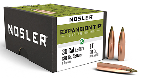 Nosler 59180 E-Tip  30Cal 180gr Spitzer 50/Box