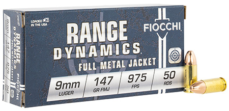 Fiocchi 9APD Range Dynamics  9mmLuger 147gr Full Metal Jacket 50 Per Box/20 Case
