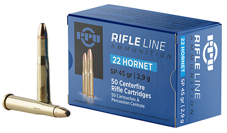 PPU PP22H Standard Rifle  22Hornet 45gr Soft Point 50 Per Box/20 Case