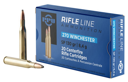 PPU PP2701 Standard Rifle  270Win 130gr Soft Point 20 Per Box/10 Case