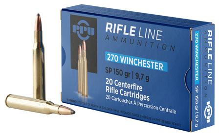 PPU PP2702 Standard Rifle  270Win 150gr Soft Point 20 Per Box/10 Case