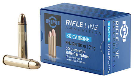 PPU PP30F Standard Rifle  30Carbine 110gr Full Metal Jacket Round Nose 50 Per Box/10 Case