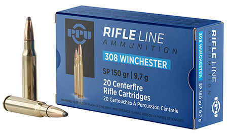 PPU PP3081 Standard Rifle  308Win 150gr Soft Point 20 Per Box/10 Case