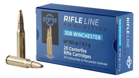 PPU PP3083 Standard Rifle  308Win 180gr Soft Point 20 Per Box/10 Case