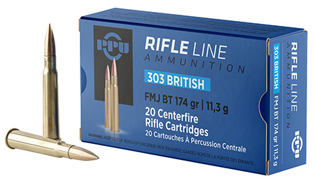 PPU PP303F Standard Rifle  303British 174gr Full Metal Jacket Boat Tail 20 Per Box/10 Case