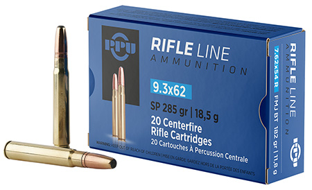 PPU PP9362 Metric Rifle  9.3mmx62Mauser 285gr Soft Point 20 Per Box/10 Case