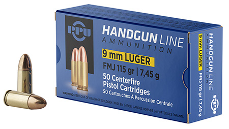 PPU PPH9F1 Handgun  9mmLuger 115gr Full Metal Jacket 50 Per Box/20 Case