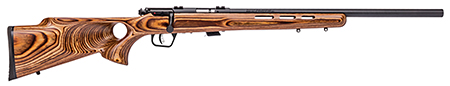Savage Arms 28750 Mark II BTV Full Size 22 LR 5+1 21" Matte Black Heavy Button Rifled Barrel, Matte Black Drilled  &  Tapped Carbon Steel Receiver, Satin Brown Thumbhole Laminate Stock, Right Hand