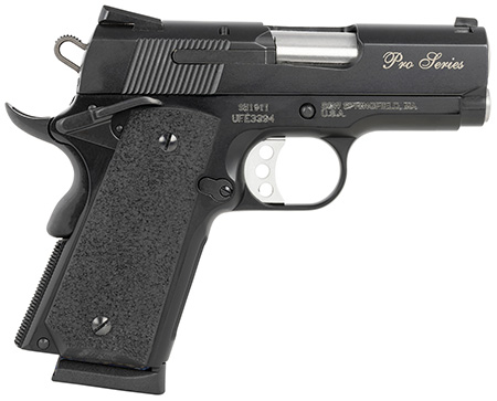 Smith  &  Wesson 178020 PC 1911 Pro Sub-Compact Frame 45 ACP 7+1, 3" Stainless Steel Barrel, Black Serrated Carbon Steel Slide, Black Aluminum Frame w/Beavertail, Black Stippled Grip