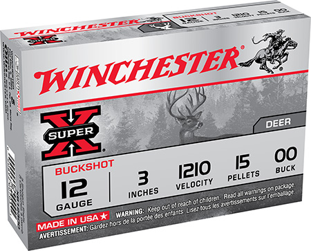 Winchester Ammo XB12300VP Super X  12Gauge 3" 15Pellets 00Buck Shot 15 Per Box/10 Case *Value Pack