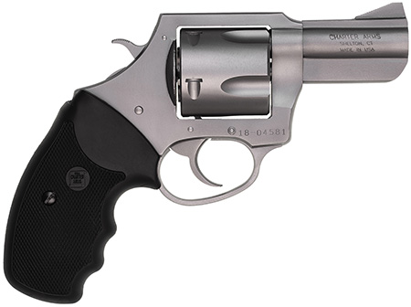 Charter Arms 74530 Bulldog  Extra Large 45 Colt (LC), 5 Shot 2.50" Matte Stainless Steel Barrel, Cylinder  &  Frame w/Black Finger Grooved Rubber Grip