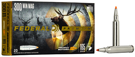Federal P300WTT2 Premium  300Win Mag 165gr Trophy Bonded Tip 20 Per Box/10 Case