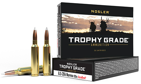 Nosler 60021 Trophy Grade  6.5x284Norma 130gr Nosler AccuBond 20 Per Box/10 Case
