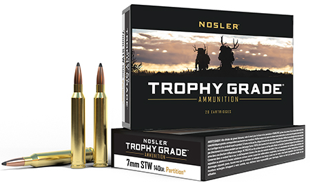Nosler 60046 Trophy Grade  7mmSTW 140gr Nosler Spitzer Partition 20 Per Box/10 Case