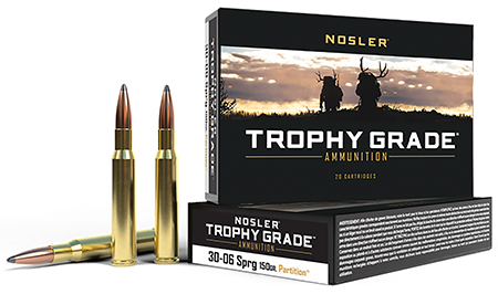 Nosler 60055 Trophy Grade  30-06Springfield 150gr Nosler Spitzer Partition 20 Per Box/10 Case