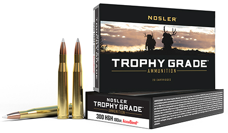 Nosler 60060 Trophy Grade  300H & HMag 180gr Nosler AccuBond 20 Per Box/10 Case