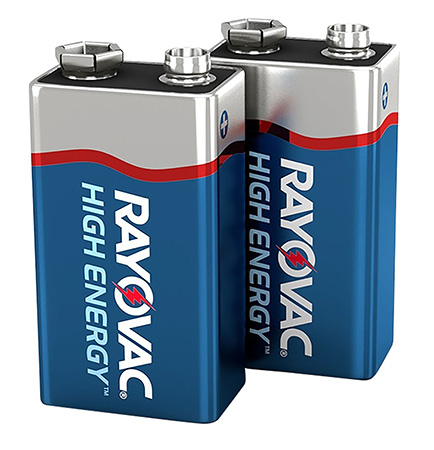 Rayovac A16042J 9V HIGH  ENERGY Alkaline Batteries  Silver/Blue 9 Volts 565 mAh (2) Single Pack