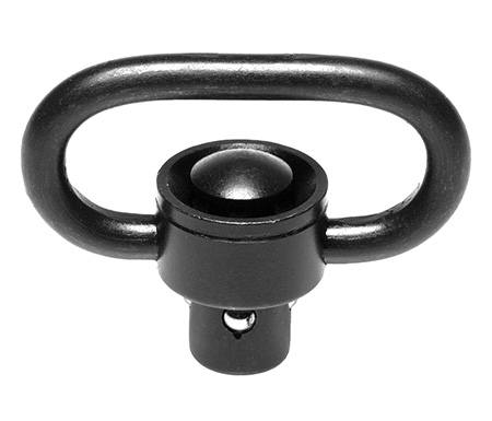 Troy Ind SMOUSSQ00BT00 SSQD Swivel 1" Push Button Black Stainless Steel
