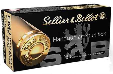 Sellier  &  Bellot SB9B Handgun  9mmLuger 124gr Full Metal Jacket 50 Per Box/20 Case