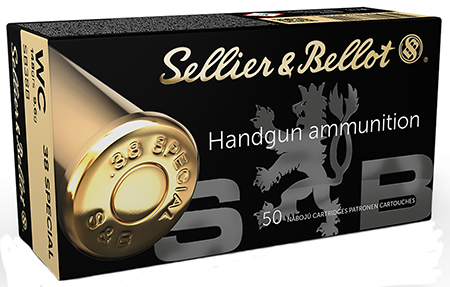 Sellier  &  Bellot SB38B Handgun  38Special 148gr Wadcutter 50 Per Box/24 Case
