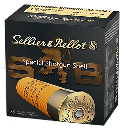 Sellier  &  Bellot SB12RBA Shotgun  12Gauge 2.75" 2 11/16oz 1 Rubber Ball Shot 25 Box/10 Case