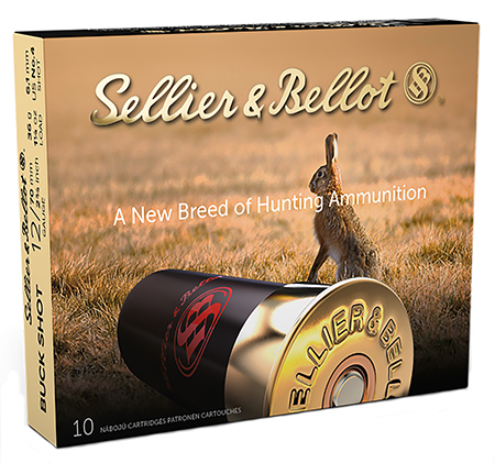 Sellier  &  Bellot SB12BSD Hunting  12Gauge 2.75" 27Pellets 1 1/4oz 4Buck Shot 10 Box/25 Case