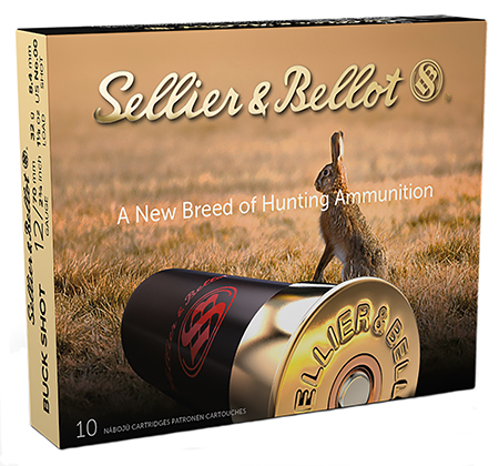 Sellier  &  Bellot SB12BSJ Hunting  12Gauge 2.75" 9Pellets 1 1/8oz 00Buck Shot 10 Box/25 Case