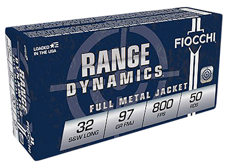 Fiocchi 32SWLA Range Dynamics  32S&WLong 97gr Full Metal Jacket 50 Per Box/20 Case