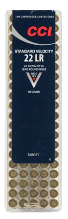 CCI 0032 Standard Velocity  22LR 40gr Lead Round Nose 100 Per Box/50 Case