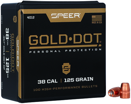 Speer 4012 Gold Dot Personal Protection 38Cal 125gr Hollow Point 100 Per Box/5 Case