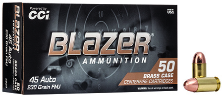 CCI 5230 Blazer Brass Handgun 45ACP 230gr Full Metal Jacket 50 Per Box/20 Case