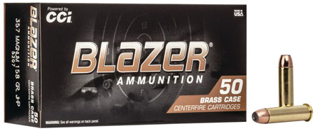 CCI 5207 Blazer Brass Handgun 357Mag 158gr Jacketed Hollow Point 50 Per Box/20 Case