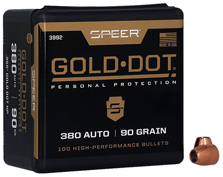 Speer 3992 Gold Dot Personal Protection 9mm .355 90 GR Hollow Point 100 Box