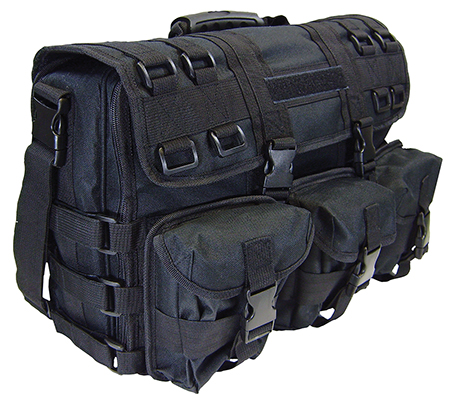 Peace Keeper SPOPCB Overnight  Black 600D Polyester with PVC Lining, Handgun Pocket, Detachable Pockets  &  Removable Shoulder Strap