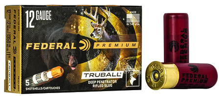 Federal PB127DPRS Premium Vital-Shok TruBall Deep Penetrator 12Gauge 2.75" 1oz RifledSlug Shot 5 Per Box/50 Case