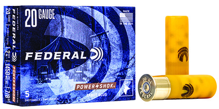 Federal F203SS2 Power-Shok Shotshell 20Gauge 2.75" 7/8oz SabotSlug Shot 5 Per Box/50 Case