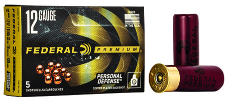 Federal PD13200 Premium Personal Defense 12Gauge 2.75" 9Pellets 00BuckShot 5 Per Box/50 Case