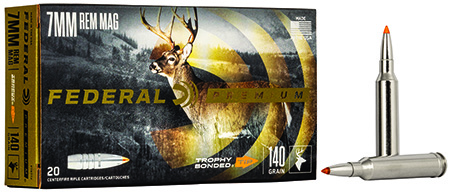 Federal P7RTT2 Premium  7mmRemMag 140gr Trophy Bonded Tip 20 Per Box/10 Case
